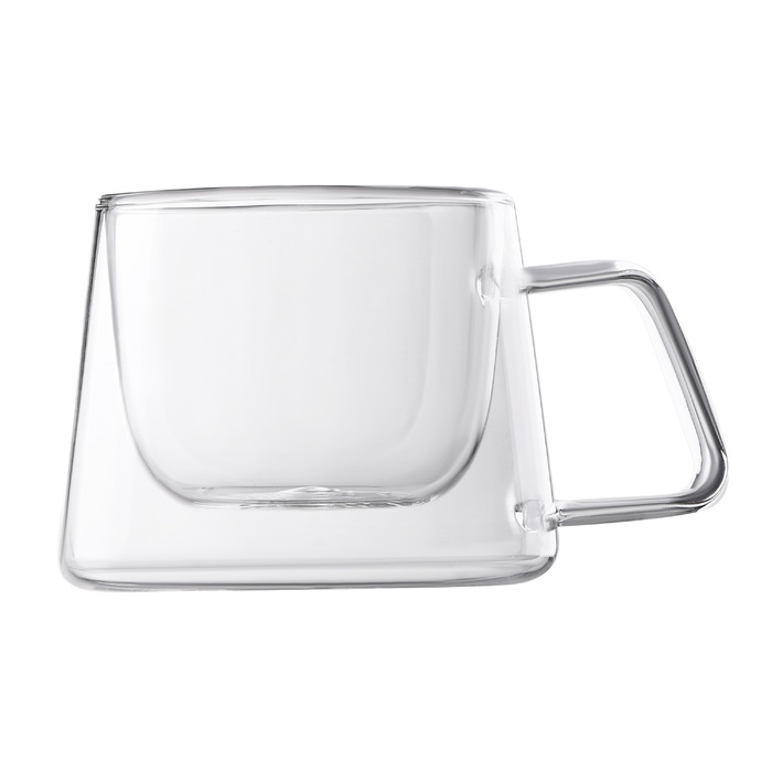 ARDESTO Набір чашок з ручками і подвійними стінками, 200мл, 2шт, боросилікатне скло, прозорий