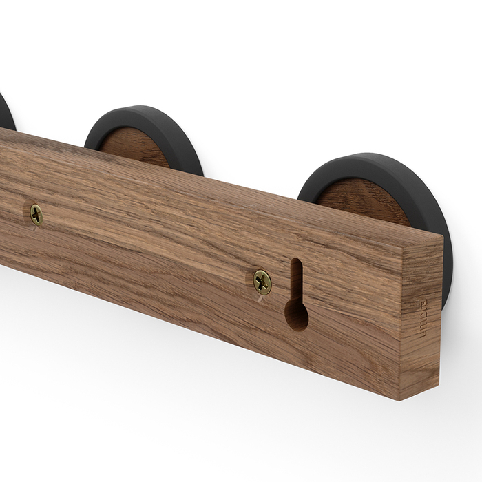 Вішалка настінна на 4 гачка темний горіх Hub Rail Umbra