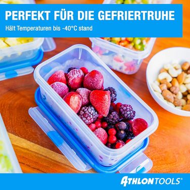 Набір з 4 контейнерів для зберігання продуктів 3 л з кришками ATHLON TOOLS