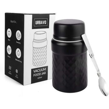 Термоконтейнер 500 мл чорний/білий Urbavo