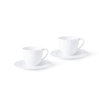 Набор из 2-х кружек с блюдцами Fissman WHITE 175 мл (9386)