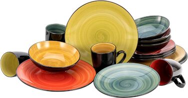 Набір посуду на 4 персони, 16 предметів, різнокольоровий Samoa Creatable