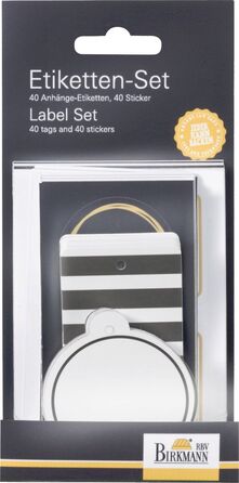 Набір етикеток і стікерів для подарунків, 40 шт, Christmas Glamour RBV Birkmann