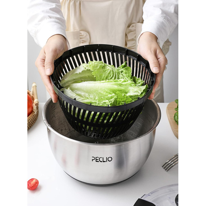 Сушарка для салату 4,5 л чорна Peclio