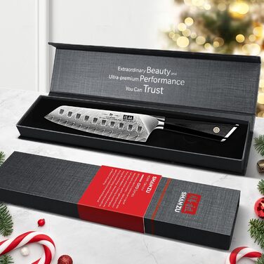 Поварской нож сантоку 18 см, дамасская сталь GYO SHAN ZU