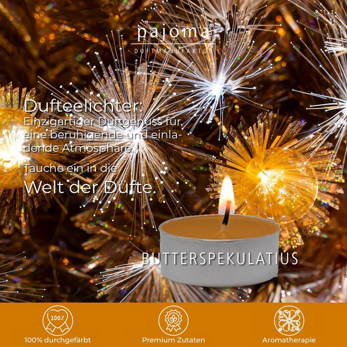 Ароматичні чайні свічки Pajoma 90, 3x30 шт. , ароматичні свічки, багато ароматів на вибір, висота 1,5 см, діаметр 3,5 см (Butter Spekulatius, 30)