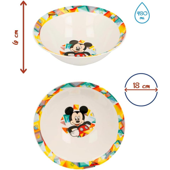 Набір дитячого посуду "Міккі Маус", 3 предмети CARTOON