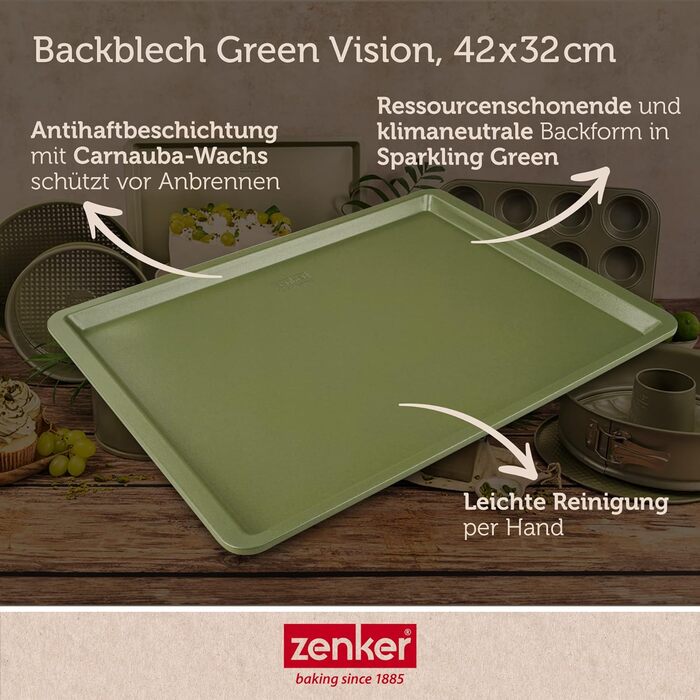 Деко для духовки 42 см x 32 см x 1,5 см Green Vision Zenker