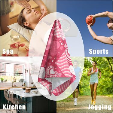 Різдвяні кухонні рушники Kwlegh, рушник для рук, різдвяна ялинка, цукерка-тростина, сніжинка, рушник для пальців, набір з 2 шт. , милий чоловічий банний рушник, високопоглинаючі рушники, 36 x (рожеві з сердечками)