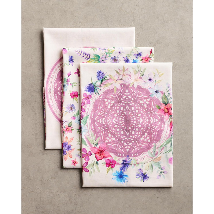 Набір з 3 багатоцільових кухонних рушників Maison d&39 Hermine Rural Christmas, 100 бавовна Барні рушники День подяки/Різдво (50 см x 70 см) (12 шт. - Шардон)