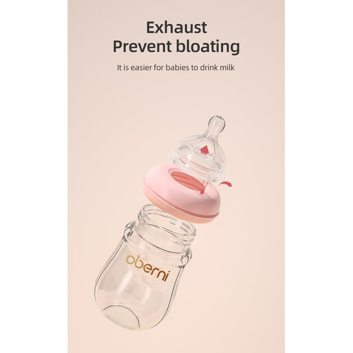 Скляна пляшечка для годування 150 мл Oberni