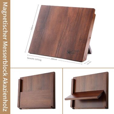 Набор из 5 ножей на магнитной подставке, серебристые Captain Cut