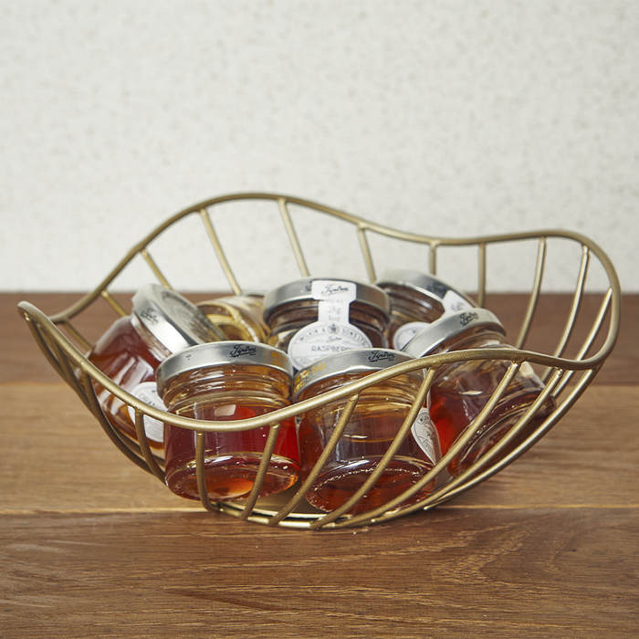 Кошик 20*8 см, золотий, металевий, Lotus Leaf, GenWare