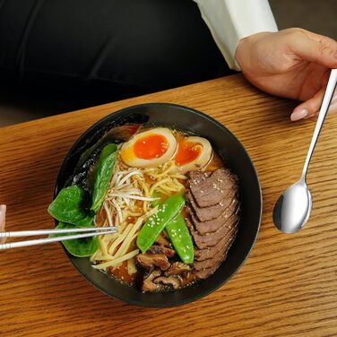 Металеві палички для їжі tiokin, 5 пар, 9,5 дюймів, преміум-класу, багаторазові палички для їжі з нержавіючої сталі 304, корейські квадратні, легкі, нековзні, можна мити в посудомийній машині (4 пари паличок для їжі та 4 ложки для супу)