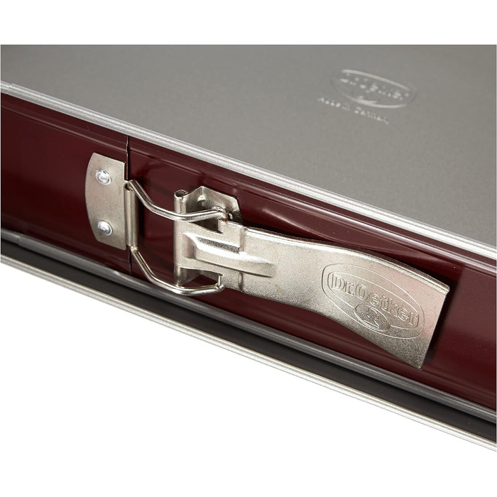 Прямокутна пружинна форма Dr. Oetker 38 x 25 см двоколірна, квадратна форма для торта з двоколірним антипригарним покриттям, високоякісна форма для випічки з відмінною теплопровідністю (колір червоний/сірий), кількість