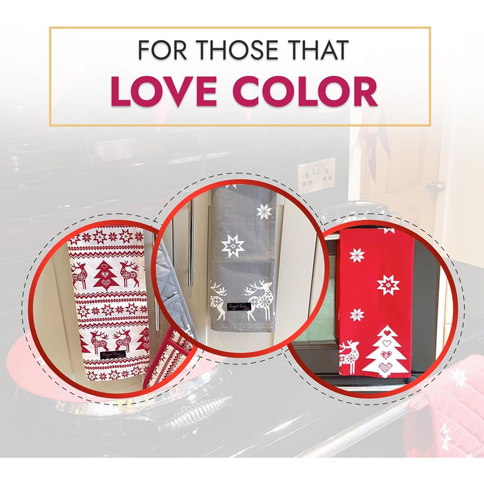 Набір з 2 різдвяних кухонних рушників Christmas Nordic 50 x 70 см червоний Ragged Rose