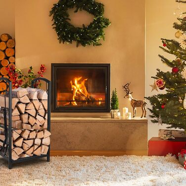 Підставка для дров з 4 камінними інструментами TLSUNNY