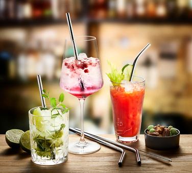 Набір трубочок для коктейлю 23 см, сталеві, 4 предмети Future Gefu