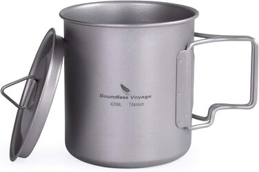 Мл Титанова кружка Кемпінгова кружка Відкритий чай Кава Дорожня кружка з кришкою та відкидною ручкою Легка кружка для води Чашка для пікніка Металевий посуд Ti3034D (чашка Ti3025d-420 мл з кришкою), 300