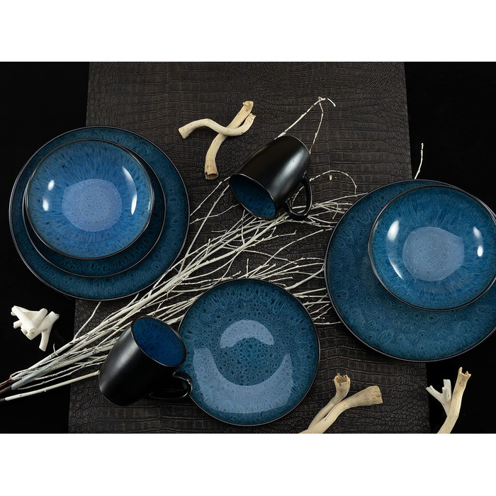 Набор посуды из 16 предметов синий Creatable