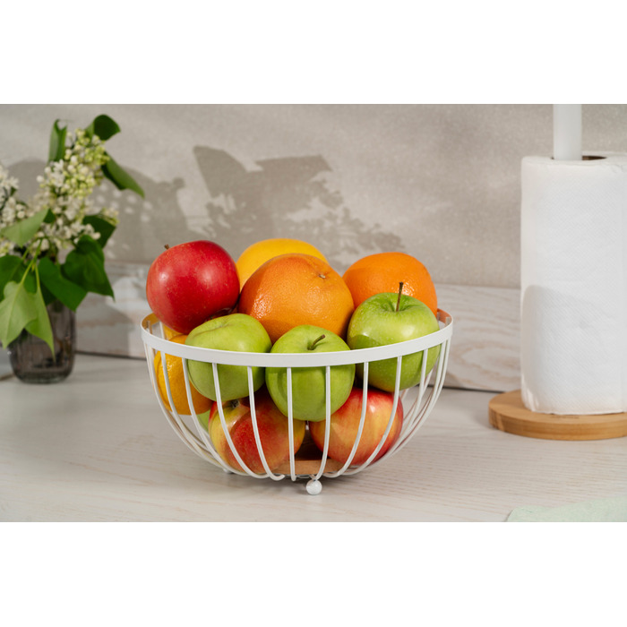 Корзина Ardesto Midori 25х25х13см, металл, дерево, белая