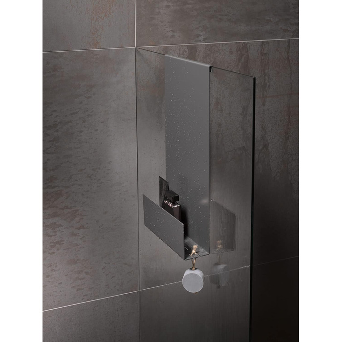 Алюмінієвий душовий піддон Keuco, чорний, зі знімним кошиком, гачком для рушників і зливними отворами, 32x60x12см, для підвішування в душі