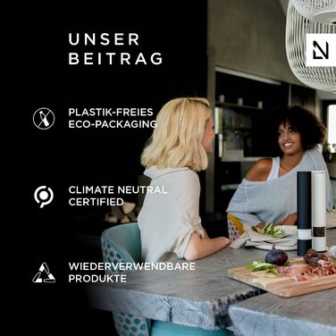 Млин для солі та перцю, набір 2 предмети, чорний онікс Vialex