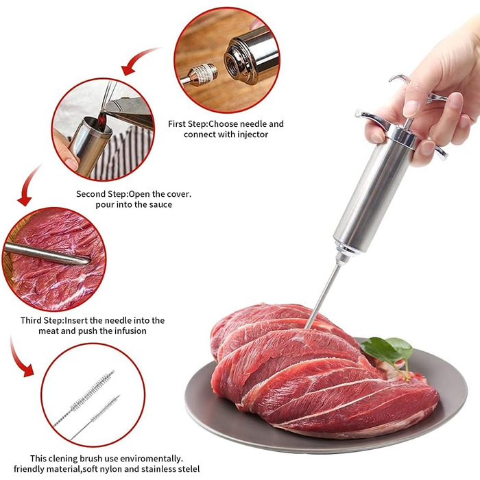 Шприц для маринаду 60 мл з 3 голками AZOMKER