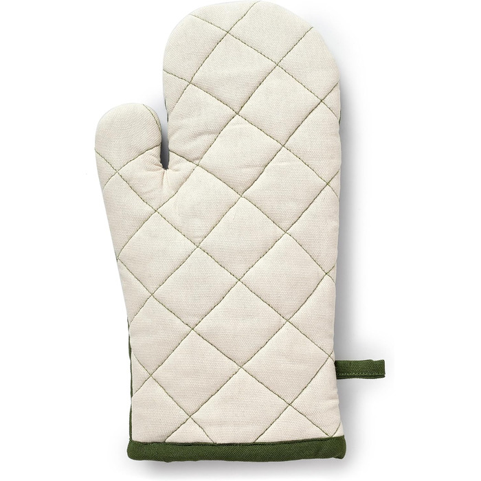 Рукавички для духовки та мікрохвильової печі Encasa Homes Extra Long (2 шт.) для кухні - Силіконові сріблясті термостійкі - Захищають руки від гарячого обладнання - (18x30 см, листя зеленого кольору)