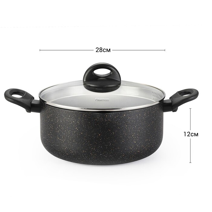 Каструля з скляною кришкою 28 см 6,9 л PROMO Fissman
