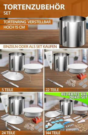 Кольцо для выпечки 15 см раздвижное 16-30 см 4smile