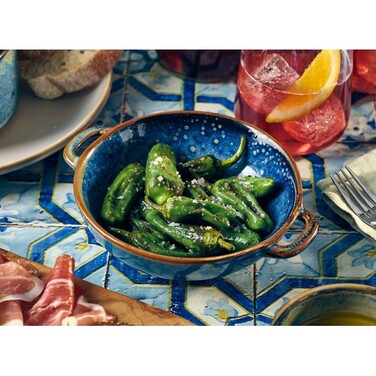 Тарілка глибока 15 см з ручками, Terra Porcelain Aqua Blue, GenWare