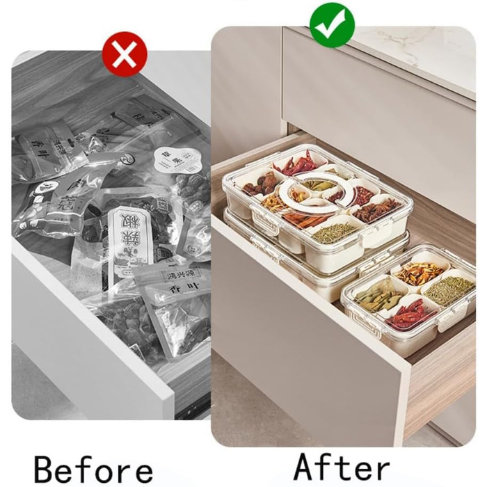 Сервірувальна тарілка для снеків з 8 відділеннями Kepuarm