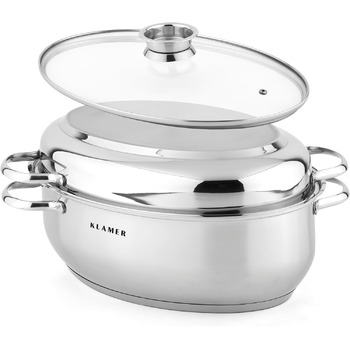Жаровня овальна 8,5 л зі скляною кришкою Klamer