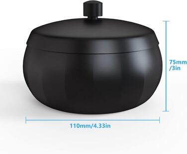 Попільничка з кришкою 11 см чорна JSVER