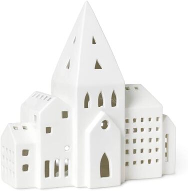 Свічник-будиночок для чайних свічок 21 см білий Lichthaus City Urbania Kähler