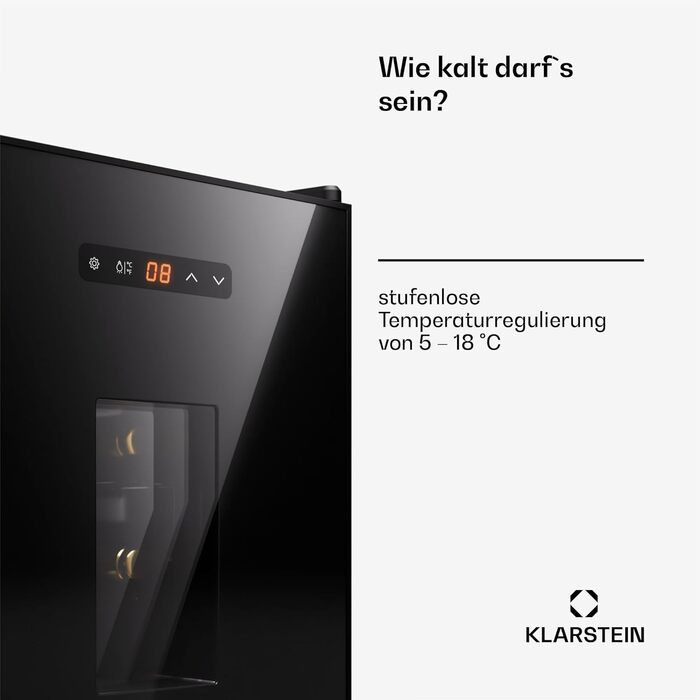Винний холодильник зі скляними дверцятами до 16 пляшок Klarstein
