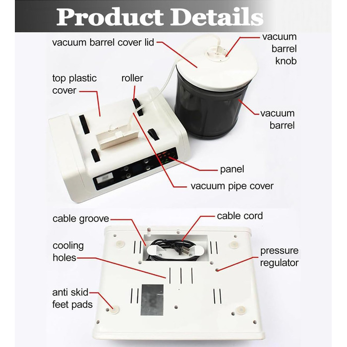 Вакуумний маринатор для м'яса та овочів 5 л білий XUXIAO