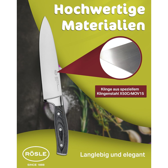 Нож поварской 20 см Wolfgrey Rosle