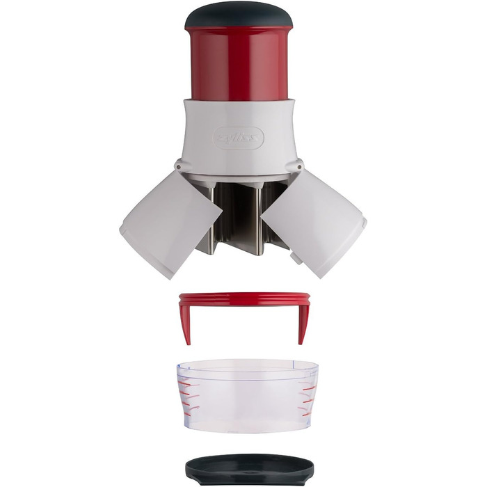 Класична овочерізка Zyliss E910012 Zig Zig, пластик/нержавіюча сталь, білий/червоний, цибулярізка, овочерізка, універсальний подрібнювач, можна мити в посудомийній машині, гарантія 5 років (подрібнювач овочів)