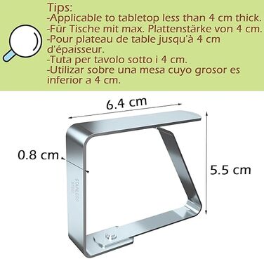 Зажимы для скатерти из нержавеющей стали 6 предметов Blooven