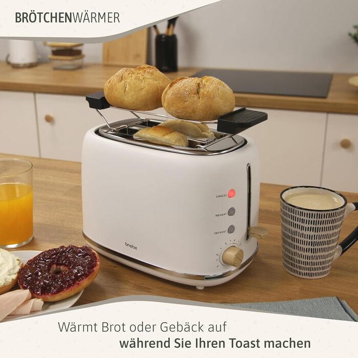 Електрочайник 1,7 л та тостер на 2 слоти, набір 2 предмети, білий Nordic Briebe