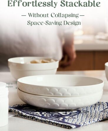 Набір з 3 мисок для пасти 1,6 л, білий Dowan