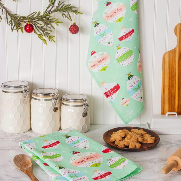 Набір кухонних рушників своїми руками, різдвяні рушники для випічки, приготування їжі та розваг, 18&quot x 28&quot, Tree Farm, 2 шт. (вінтажні прикраси)