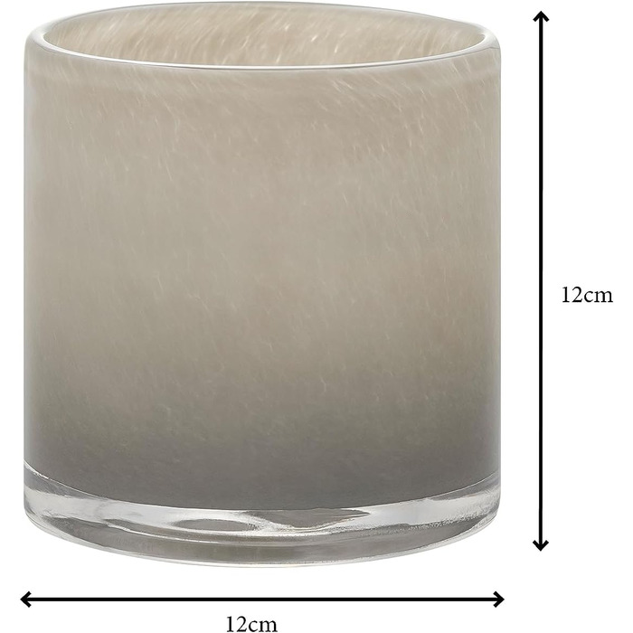 Свічник скляний, розмір M, 12 x 12 см сірий SAGA Blomus