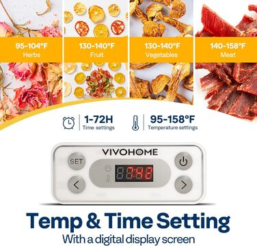 Дегідратор на 8 полиць 400 Вт, білий VIVOHOME