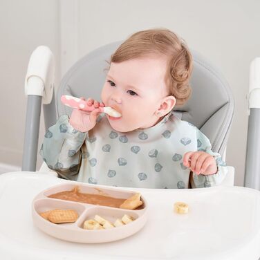 Дитячі нагрудники Little Dimsum з довгими рукавами, водонепроникні дитячі нагрудники, які миються, дитячі нагрудники з кишенею - 2 упаковки для малюків 6-36 місяців (Fox & Mountain (3D-ELEPHONE & NUT)