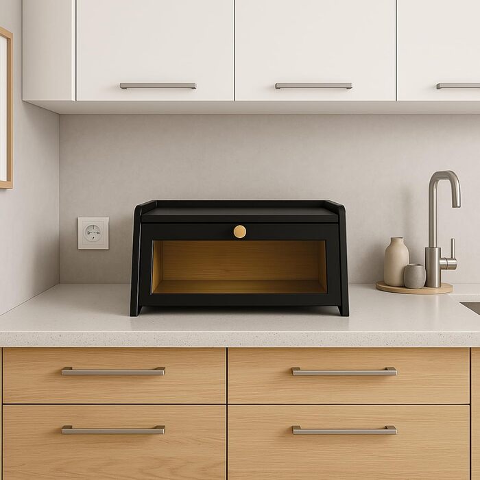 Хлібниця з бамбук 40 х 25 х 20 см чорний Cookery