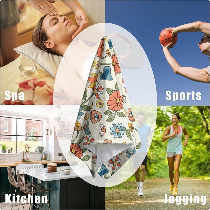 Різдвяні кухонні рушники Kwlegh, рушник для рук, різдвяна ялинка, цукерка-тростина, сніжинка, рушник для пальців, набір з 2 шт. , милий чоловічий банний рушник, високопоглинаючі рушники, 36 x (квіти грибів)