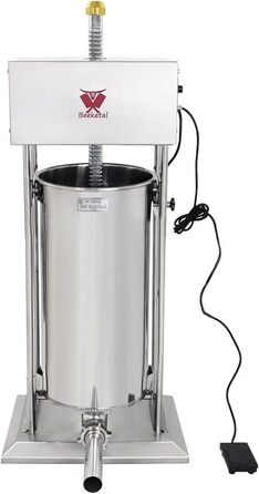 Промислова машина для наповнення ковбас Beeketal &39BTH07&39 з нержавіючої сталі (об&39єм 7 л/горизонтальна конструкція), професійна машина для наповнення ковбас з 2-швидкісним повністю металевим механізмом і рукояткою, включаючи 5 насадок для напов